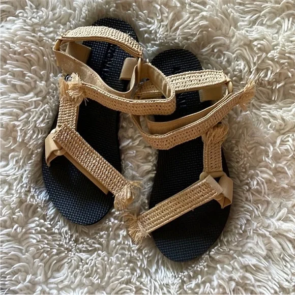 ARIZONA LOVE Trekky Raffia in Natural Sandals, Size EU 38 / 8 - Picture 3 of 10